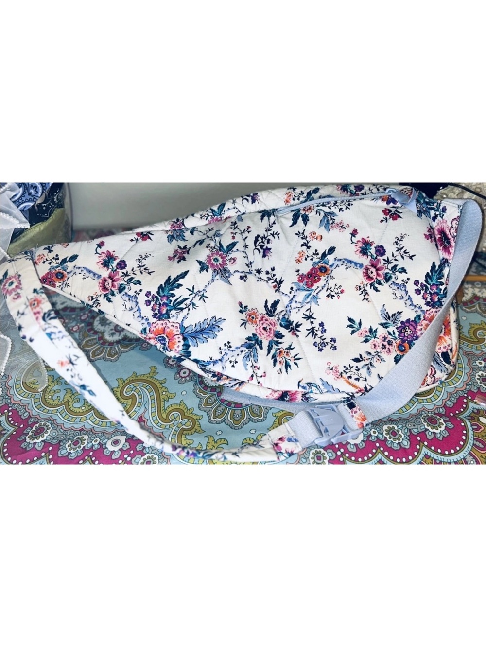 Vera Bradley Quilted Floral Sling Bag - Multi Floral, Excellent Condition - Picture 10 of 14